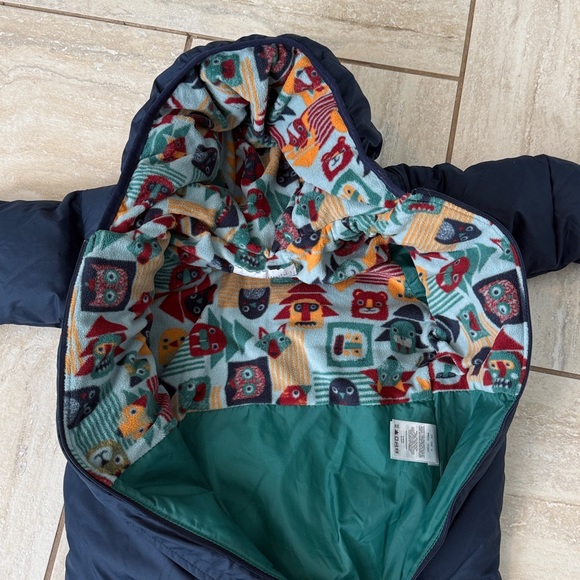 Columbia Snuggly Bunny Down Bunting Infant Boy 12-18 Puffer Hooded Snowsuit - Picture 8 of 15